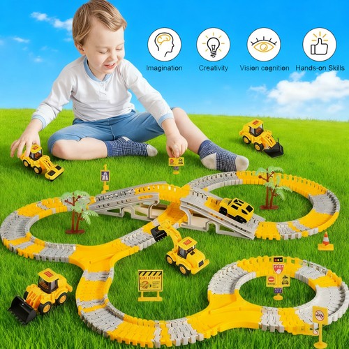 Construction race tracks toys - race,