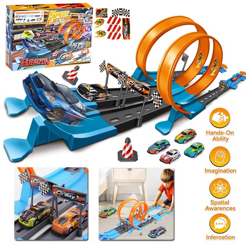 Toy car track set with - set,