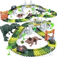 185Pcs Dinosaur Race Track Car