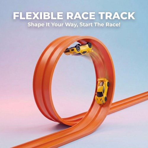 Orange flexible race track - flexible,