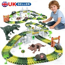 185Pcs Dinosaur Race Track Car